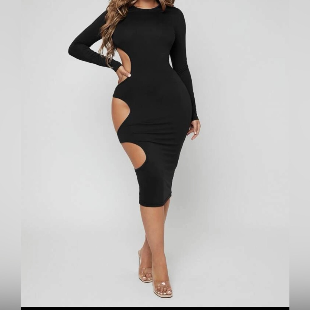 Solid Cut Out Dress